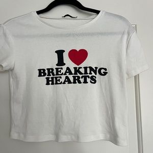Stradivarius t shirt I Love breaking hearts y2k